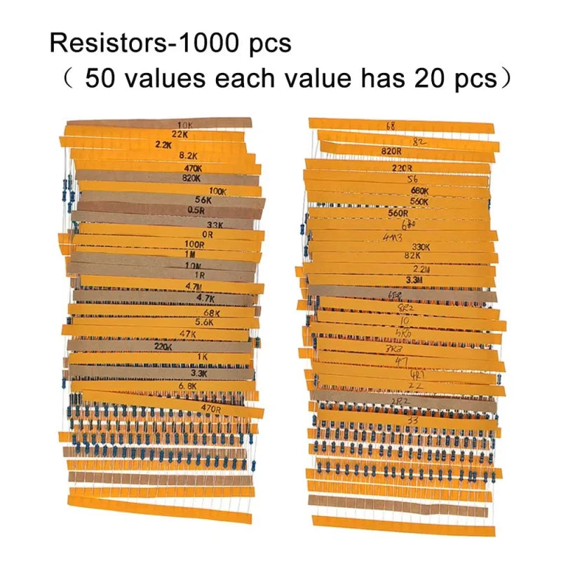 1900pcs Mega Electronic Component Kit including Assortment + Capacitors + PCB +opamp+ Resistors + LED + Transistors + DC Jacks