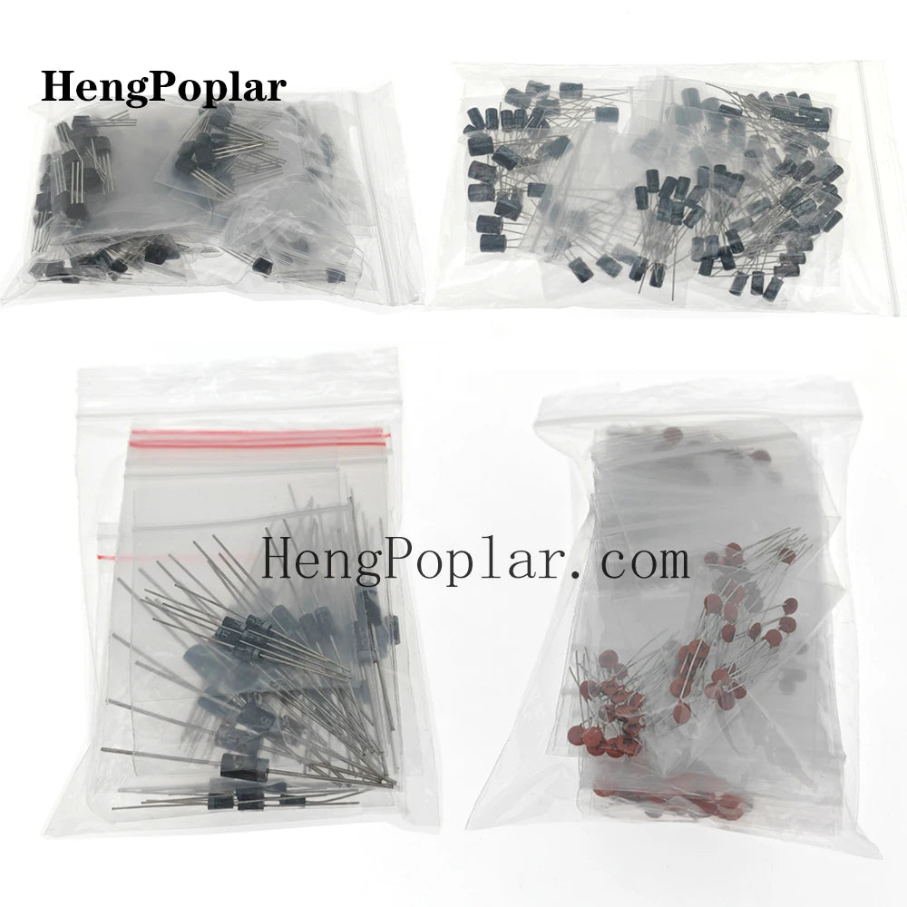 1900 pcs Electronic Component Kit including Assortment + Capacitors + Resistors + LED + Transistors + DC Jacks + PCB +opamp