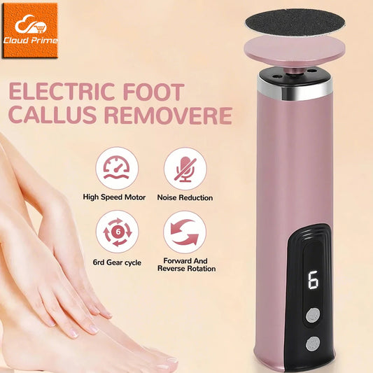 2-in-1 Electric Pedicure Foot Callus Remover Foot Care Electronic Foot Grinder & Replacement Sandpaper Dead Skin Pedicure Tool