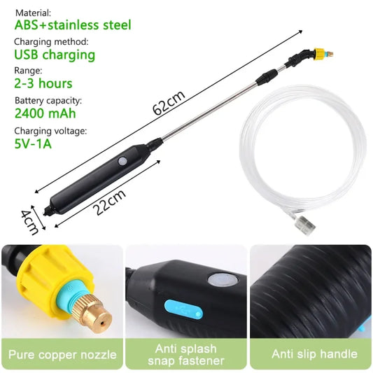 1pc Electric Garden Plant  Sprayer with  Telescopic Wand Perfect for Watering Misting Irrigating Garden Yard Lawn and Plant Care